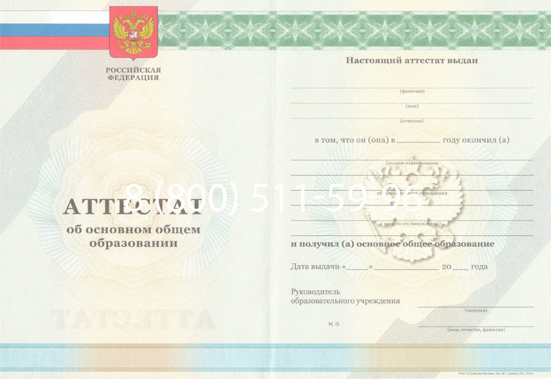 Купить Аттестат за 9 класс 2011-2013 годов в Химках